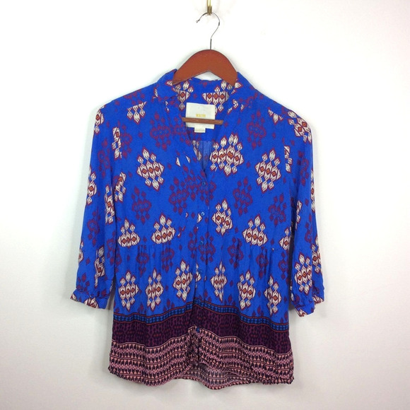 Anthropologie Maeve Woodland Walk Button Down 4P - Picture 4 of 7